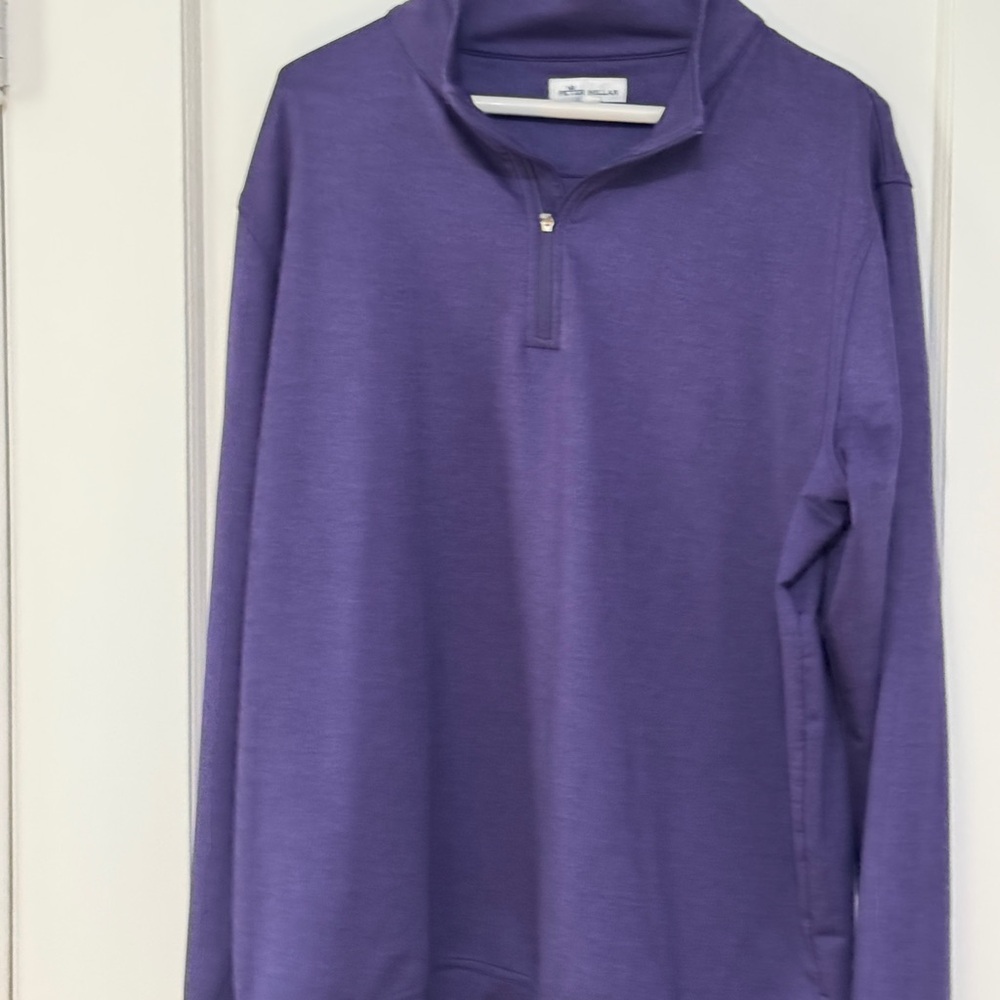 Peter Millar Purple Zip Up Sweater